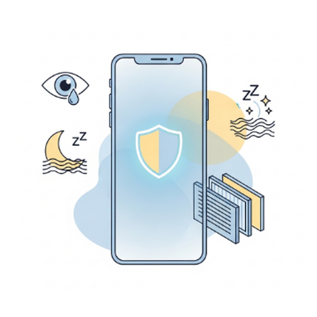 핸드폰 블루라이트 차단 필터 및 시력 보호 야간 모드 설정